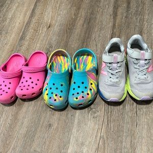 Lot of girls shoes. Size 12 for crocs. Size 13 new balance